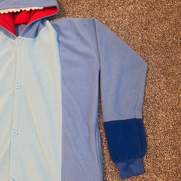 Disney Stitch Sleepwear One Piece Adult Costume Pajamas Plush Hood Size Medium - Picture 5 of 8